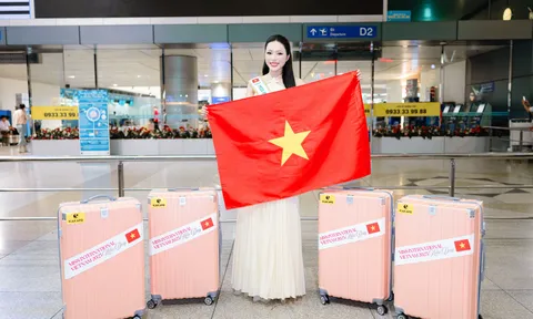 Hoa hậu Kiều Duy mang 100 kg hành lý, 30 bộ trang phục sang Nhật thi Miss International
