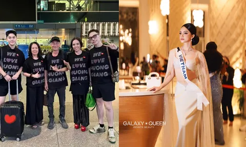 Gia đình Hương Giang chính thức lên đường sang Thái Lan ủng hộ cô tại Miss Universe 2025