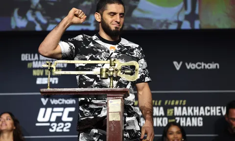 Tiết lộ cân nặng 'khủng' của Islam Makhachev trong đêm đấu UFC 322: Tăng gần 9kg sau khi cân