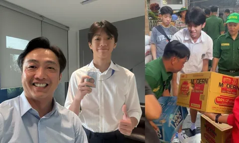 Mới 15 tuổi, con trai Cường Đô La - Hồ Ngọc Hà đã tự tay giúp đỡ bà con vùng lũ khiến netizen ngưỡng mộ