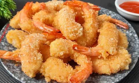 Cách làm tôm chiên xù ngon tại nhà, để lâu cũng không ỉu