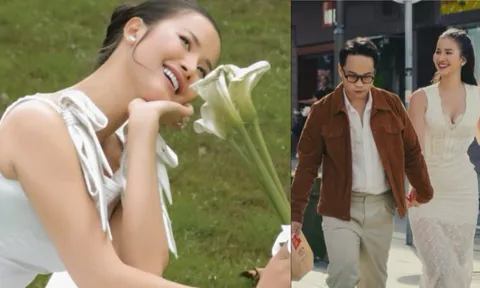 Á hậu Hương Ly tung bộ ảnh cưới đẹp như mơ, lần đầu lộ rõ mặt chồng doanh nhân