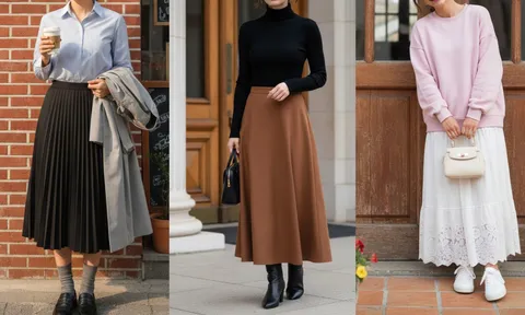 Chân váy chữ A che khuyết điểm đỉnh cao: 5 kiểu áo phối cùng là mặc gọn dáng, đẹp bền mùa nào cũng hợp