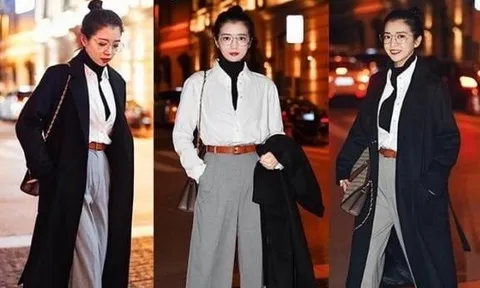 Áo khoác + quần ống rộng: công thức mặc đẹp mùa đông cho phụ nữ trên 40 tuổi