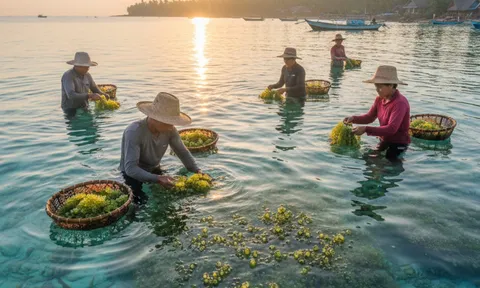 Nghề “nhặt ngọc” giữa đại dương xanh: Mưu sinh bền bỉ của người miền biển