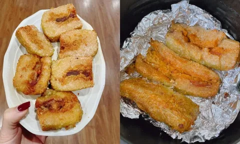Mẹo rán bánh chưng giòn ngon, không ngấm dầu mỡ