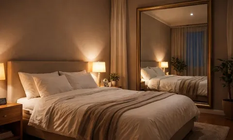 Vì sao người xưa kiêng đặt gương đối diện giường ngủ: không chỉ là mê tín