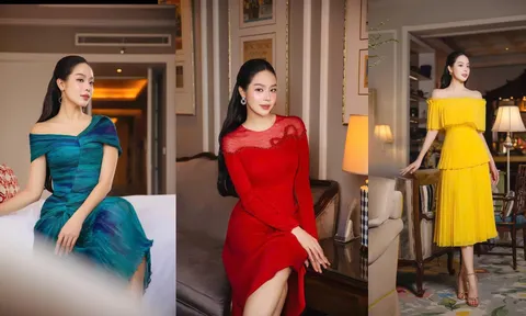 Hoa hậu Thanh Thủy rạng rỡ trong BST Tết 2026 của NTK Lê Thanh Hòa