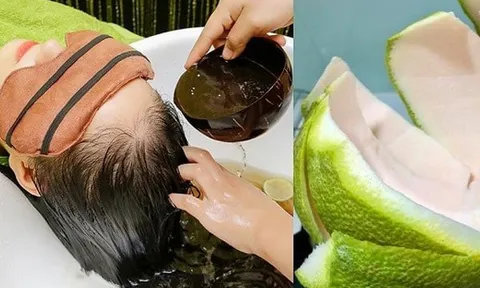 Cách đun nước vỏ bưởi gội đầu, tóc con mọc lên tua tủa
