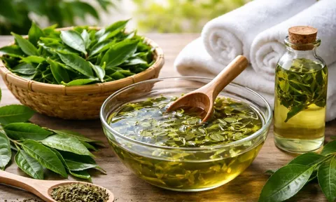 Cách gội đầu bằng lá trà xanh giúp sạch gàu, mượt tóc, trị rụng tóc, tóc mới mọc lên tua tủa