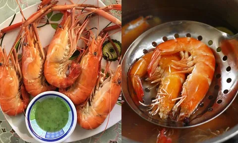 Mẹo luộc tôm đỏ au, ngọt thịt, không tanh