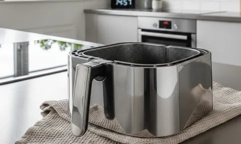 Nồi chiên không dầu bẩn mấy cũng sạch: Chỉ cần 2 thứ này, không phải chà rửa