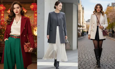 4 công thức mặc áo khoác tôn dáng, giúp outfit Tết trông sang và cao hơn