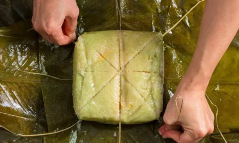 7 mẹo cắt bánh chưng nhanh gọn, không nát bánh – không bung nhân, đẹp như ngoài hàng