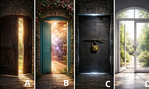 Nhìn 4 cánh cửa, bạn muốn mở cửa nào nhất? Câu trả lời tiết lộ cơ hội sắp tới