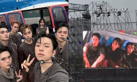 UPRIZE gây bất ngờ khi xuất hiện từ trực thăng và lái xe jeep trên sân khấu.