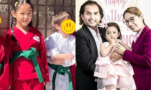 Con gái Đức Tiến ngày càng xinh xắn, thừa hưởng gen chiều cao của bố mẹ, được ông bà ngoại ở Mỹ chăm sóc