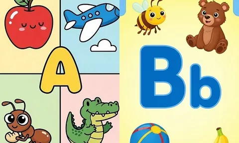 Vừa học vừa chơi: Bé làm quen chữ cái qua tranh flashcard trái cây, hoa và động vật