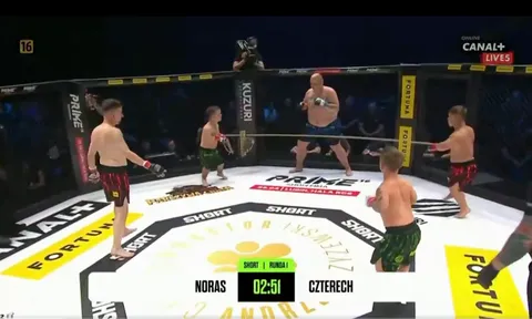 Thế giới MMA dị biệt: Khi 4 người, gồm cả người lùn, dùng dây thừng đấu với một 'gã khổng lồ'