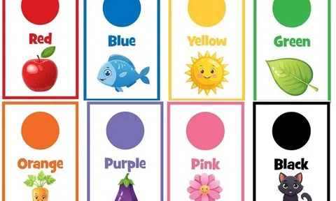 Flash card màu sắc: Những tấm thẻ nhỏ mở ra thế giới rực rỡ, dạy bé nhận biết màu sắc
