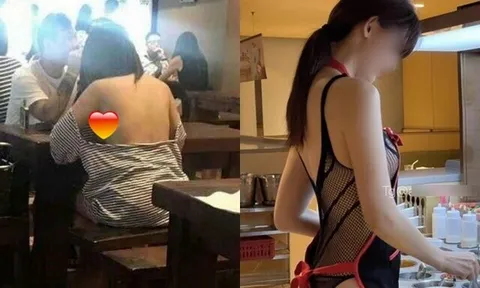 Nhức mắt với thời trang “vườn không nhà trống" của chị em khi đi ăn uống, có cô còn tạo dáng phản cảm