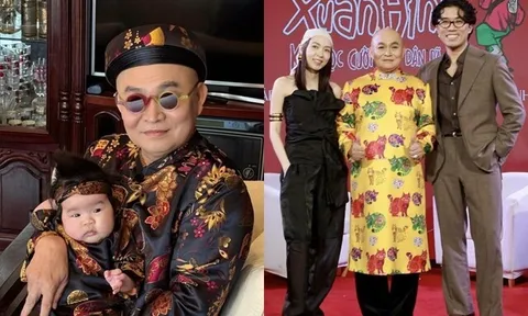 "Vua hài đất Bắc" hát múa dỗ dành cháu ngoại, nhóc tì chưa đầy 1 tuổi được mong nối nghiệp ông là NSƯT