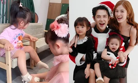 Sao Việt 24h: Con gái Ông Cao Thắng "ghi điểm" tuyệt đối khi chăm em, từ bế ẵm đến tháo dép đúng chuẩn "chị cả quốc dân"