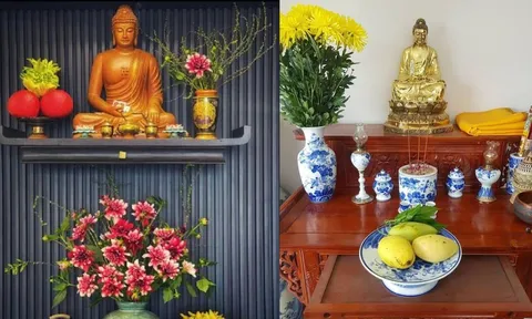 Vì sao bình hoa nên đặt bên trái bàn thờ?