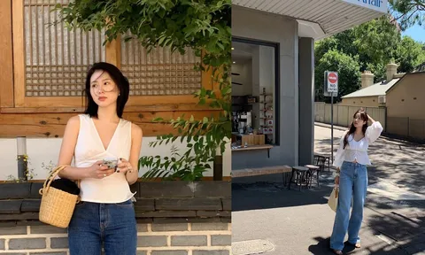 4 cách kết hợp áo trắng và quần jeans xanh đơn giản nhưng luôn thời thượng