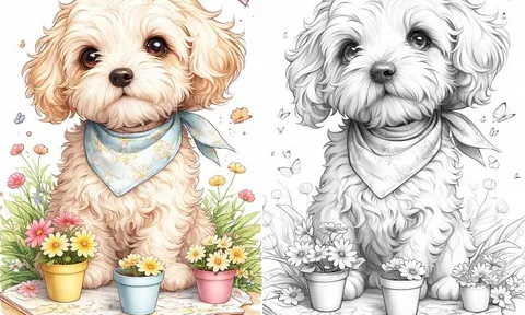 Tranh tô màu thú cưng chibi dễ thương, khiến trẻ mê mẩn và học hỏi tự nhiên