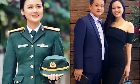 Nữ Thiếu tá xinh như hoa lấy chồng Trung tá là Phó Giám đốc Nhà hát, cùng quen mặt với khán giả cả nước