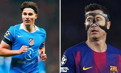 Barca thúc đẩy thương vụ Julian Alvarez thay Lewandowski
