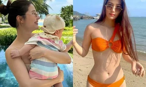 Hot mom TP.HCM dưỡng thai trong biệt thự trăm tỷ, sinh xong mặc bikini bé xíu, thể dục hì hục để về dáng