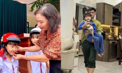 Về Bắc Ninh sống, con trai Hòa Minzy học trường làng có bạn vui chơi, được ba Thăng Văn Cương chăm trong biệt thự 5 tầng