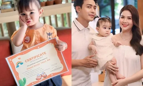 Con gái chào đời sau 8 năm hiếm muộn của Kha Ly ngày càng thông minh, gần 2 tuổi nhận bằng khen đầu đời