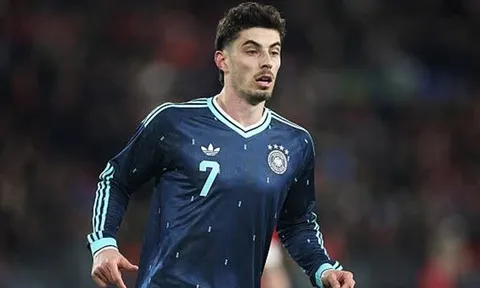 Havertz lạc lõng trong hình hài của một số 9 tại tuyển Đức