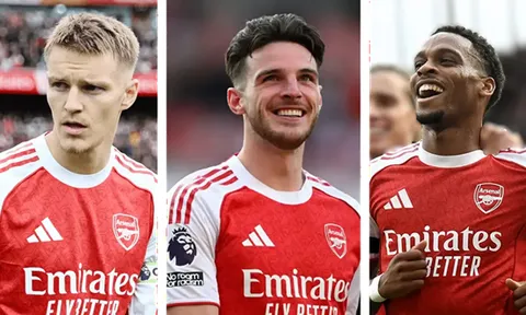 Arsenal nhận tin trái chiều về Odegaard và Rice