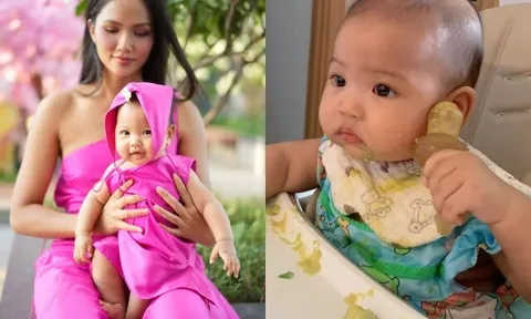 Hơn nửa triệu người xem em bé Ê Đê nhà H'Hen Niê ăn dặm, ái nữ có nết ăn giống hệt bố mẹ