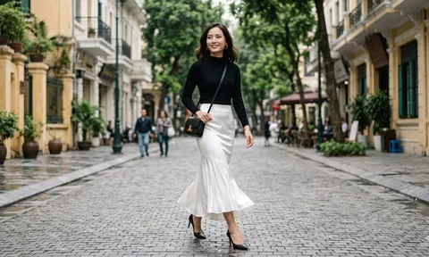 Váy lụa đen trắng “lên ngôi” 2026: Mặc đúng là sang, sai dễ lộ dáng