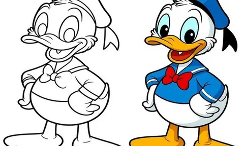 Top tranh tô màu Vịt Donald khiến bé thích thú, bố mẹ nhàn tênh