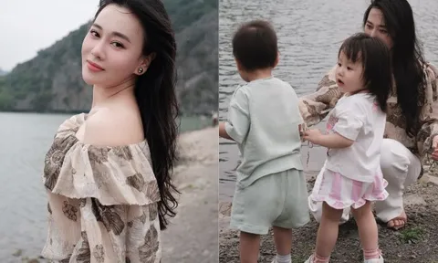 Phương Oanh một mình chăm 2 con song sinh lớn phổng phao, trước đó xuất hiện với mái tóc mỏng xơ xác nhìn thấy thương