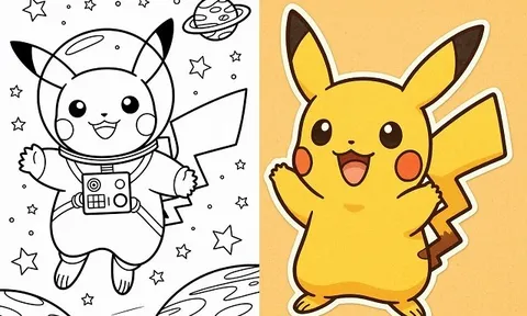 Bố mẹ dành 5 phút cùng tô màu tranh Pikachu, món quà nhỏ giúp gắn kết gia đình