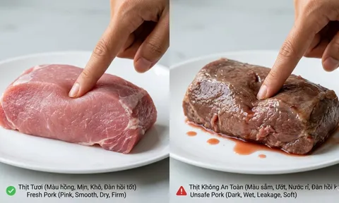 Cách nhận biết thịt lợn bẩn trong 1 phút: Đi chợ không lo “rước bệnh” về nhà