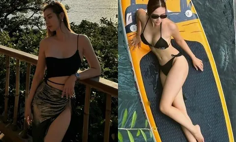 "Cô trưởng phòng" có đường cong cực phẩm, ngoài đời chăm diện đồ bơi bé xíu