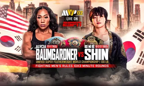 Lịch thi đấu và cách xem trực tiếp đại chiến Alycia Baumgardner vs Bo Mi Re Shin
