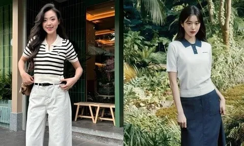 Kiểu áo “ở giữa” áo phông và sơ mi giúp phong cách thanh lịch mà vẫn thoải mái