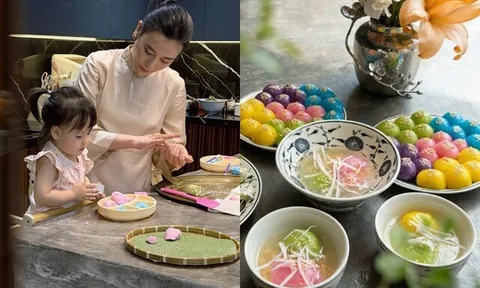 Sao Việt 24h: Phương Oanh trổ tài làm bánh trôi, bánh chay ngũ sắc, được khen đẹp hơn ngoài tiệm