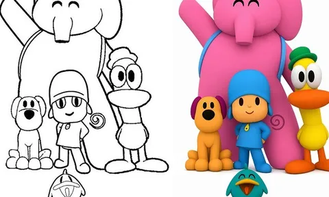 Tranh tô màu cậu bé Pocoyo, giúp trẻ phát triển tư duy, gắn kết với bố mẹ mỗi ngày