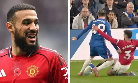 Mazraoui phô diễn kỹ năng phòng ngự đỉnh cao trước Garnacho