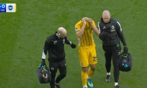 Rời sân trong nước mắt, Diego Gomez khiến Brighton lo sốt vó